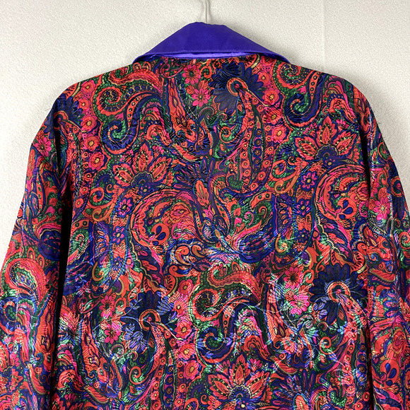 VTG Victorias Secret Satin Paisley Robe Women M/L Semi-Sheer Whimsigoth Fairy - Picture 15 of 16